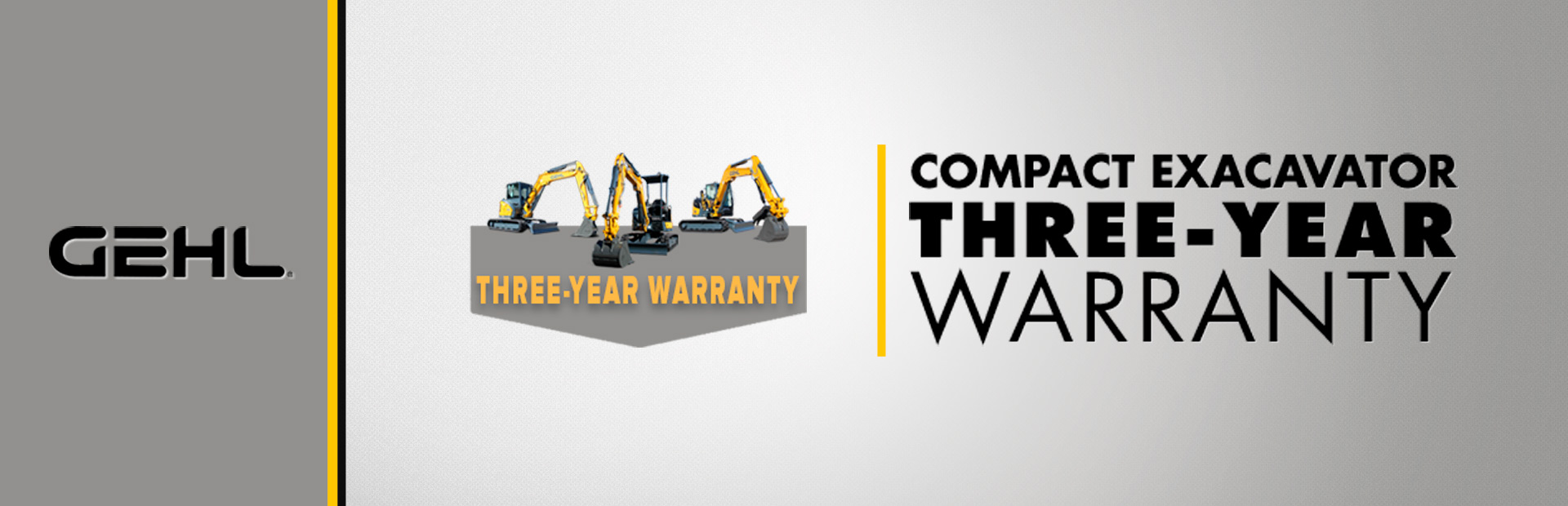 Compact Exacavator - Three-year Warranty